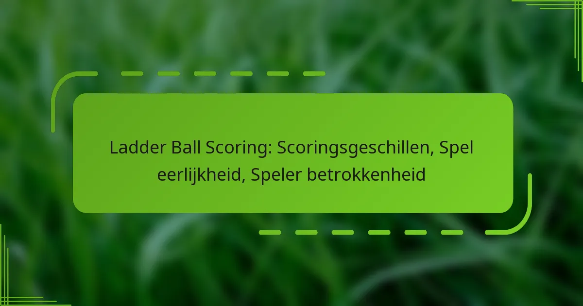 Ladder Ball Scoring: Scoringsgeschillen, Spel eerlijkheid, Speler betrokkenheid