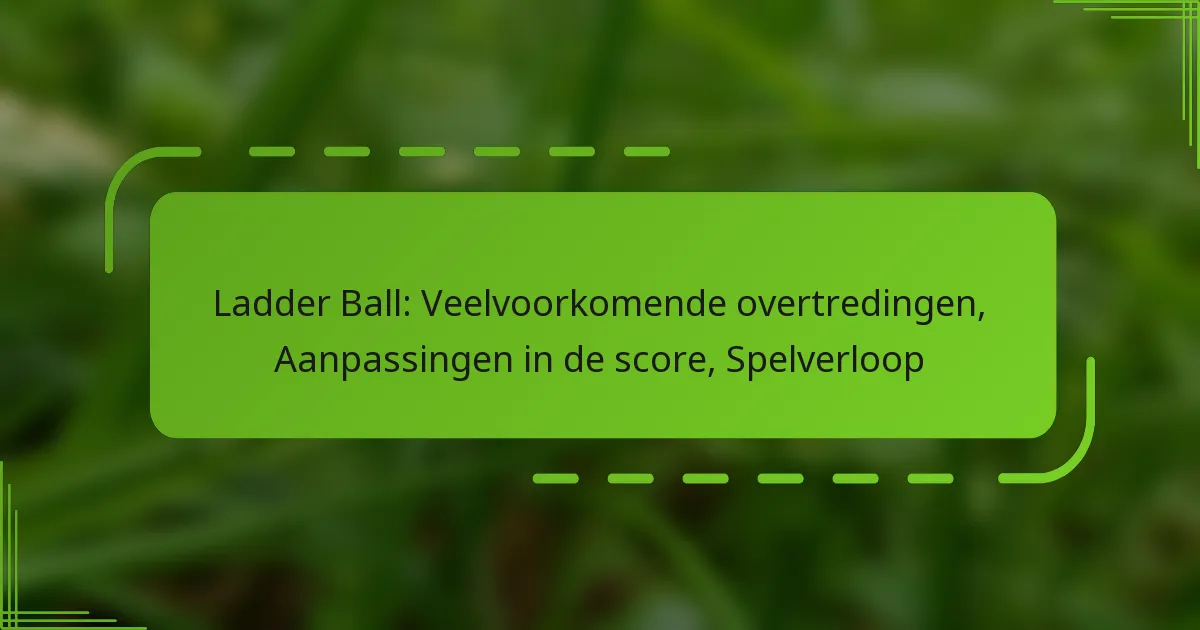 Ladder Ball: Veelvoorkomende overtredingen, Aanpassingen in de score, Spelverloop