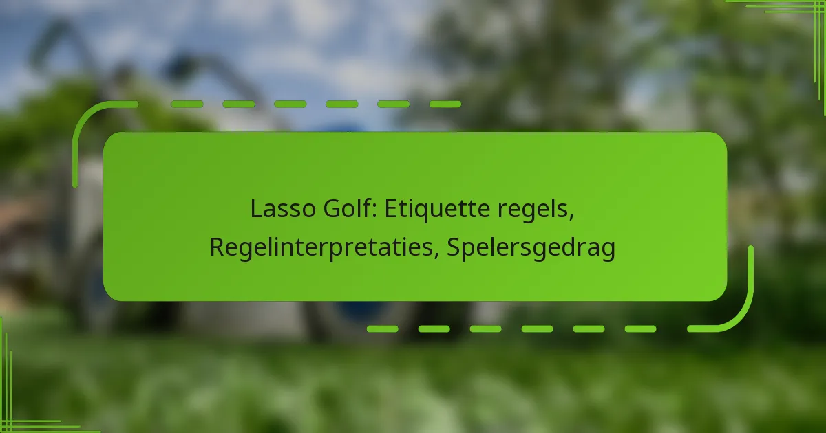 Lasso Golf: Etiquette regels, Regelinterpretaties, Spelersgedrag