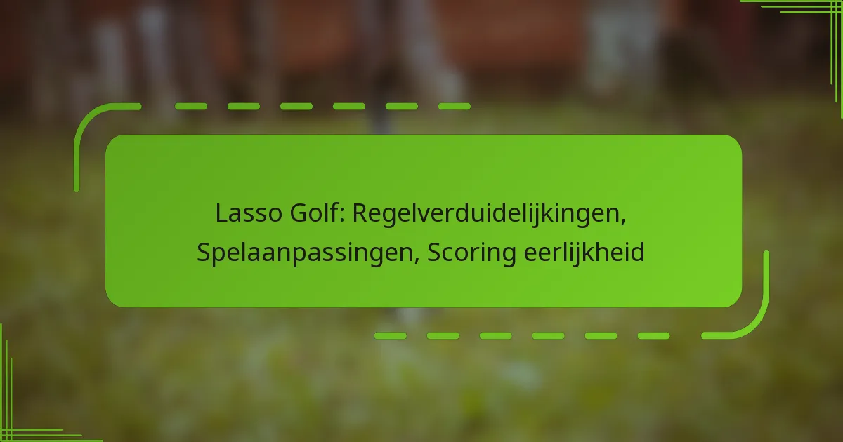 Lasso Golf: Regelverduidelijkingen, Spelaanpassingen, Scoring eerlijkheid