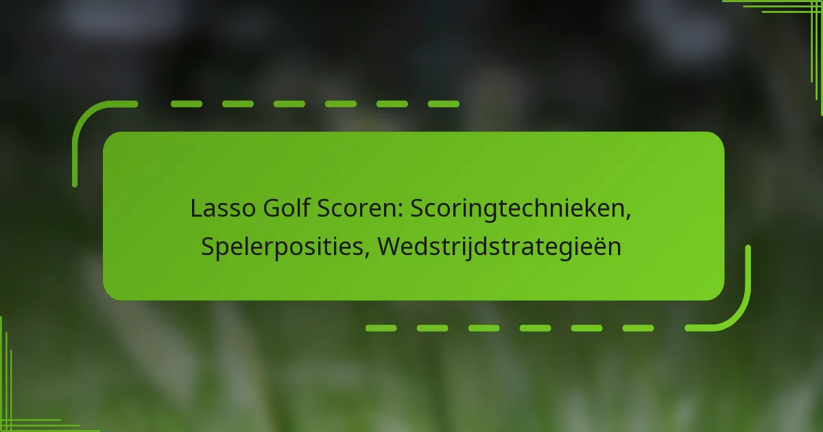 Lasso Golf Scoren: Scoringtechnieken, Spelerposities, Wedstrijdstrategieën