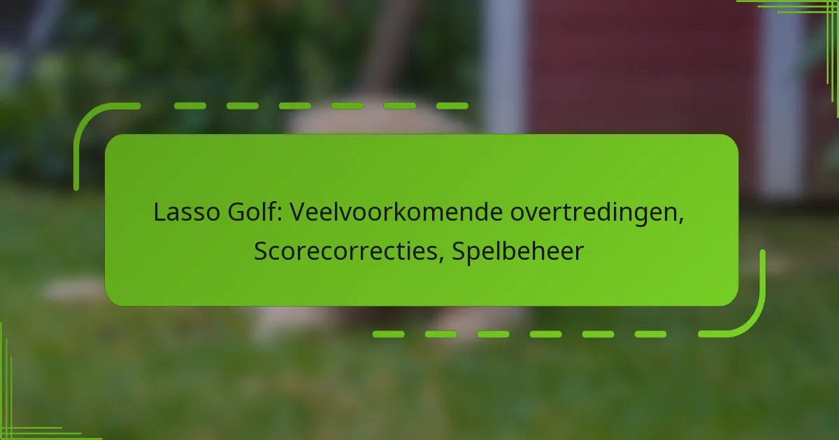 Lasso Golf: Veelvoorkomende overtredingen, Scorecorrecties, Spelbeheer