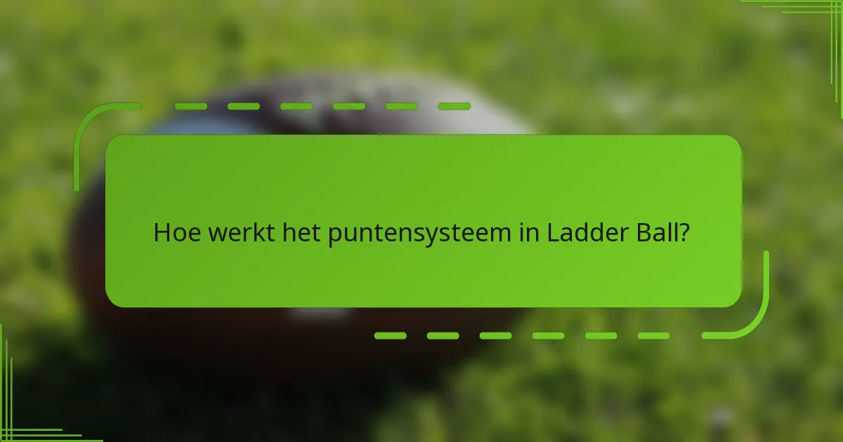 Hoe werkt het puntensysteem in Ladder Ball?